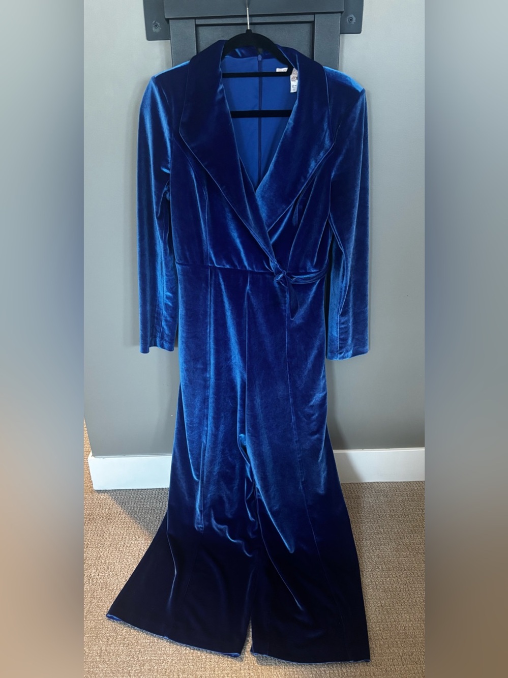 Hutch Blue Velvet Suit Jumpsuit Size 6 - Picture 5 of 7